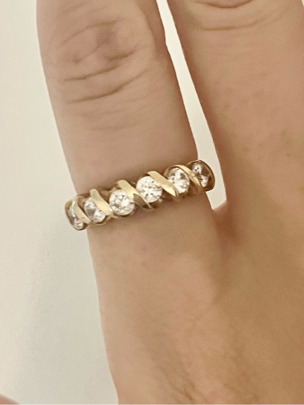 10kt Gold CZ Twist Bridal Ring Size 6 3.6 Grams